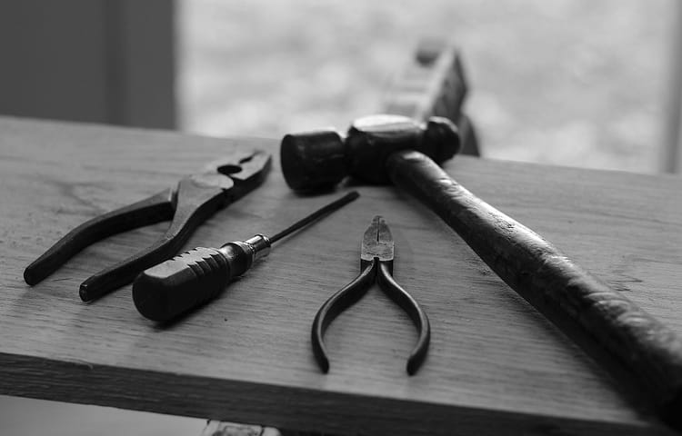 Hand Tools in Black and White