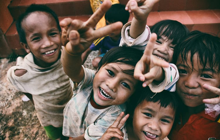 Happiness of the poor children. Taken in Chupah district, Gialai province Vietnam.