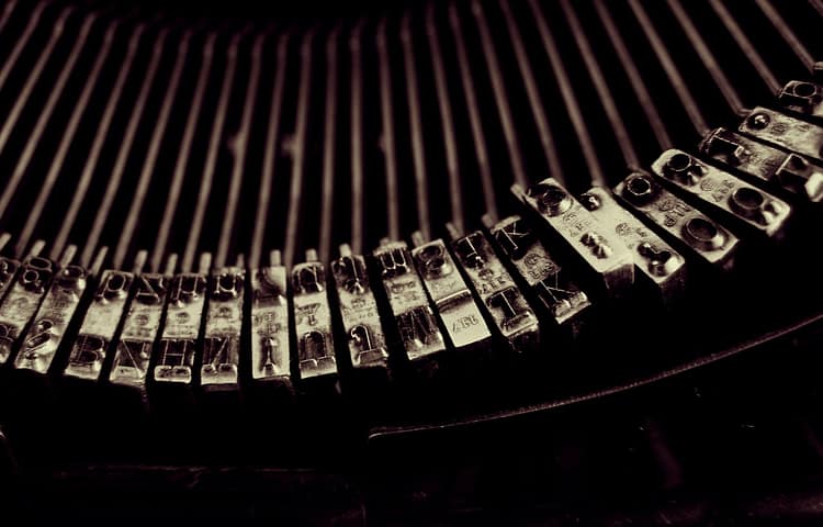 Typebars in close-up