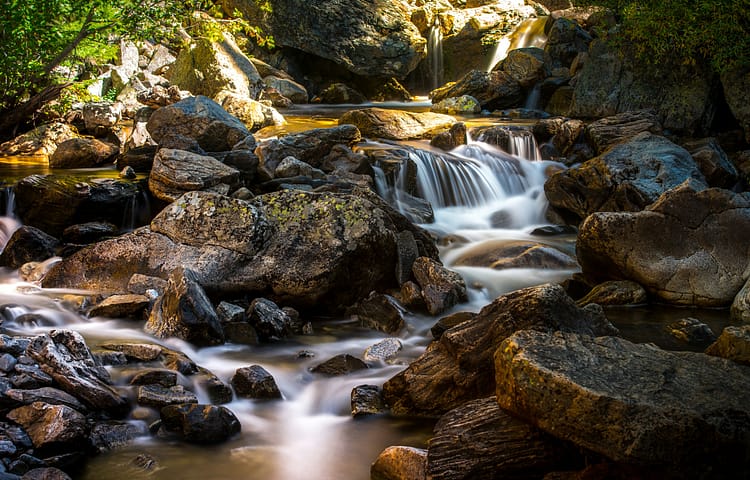 Stony mountain river stream